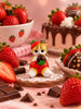 Mofusand Cat Strawberry Chocolate Small Figure Keychain 5 Pieces Set (In-stock)