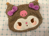 YUMEYA Sanrio Characters Kuromi Small Furry Zipper Pouch (In-stock)