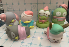 Sanrio Characters Team Blue Sleeping Light Up Figure 6 Pieces Set (In-stock)