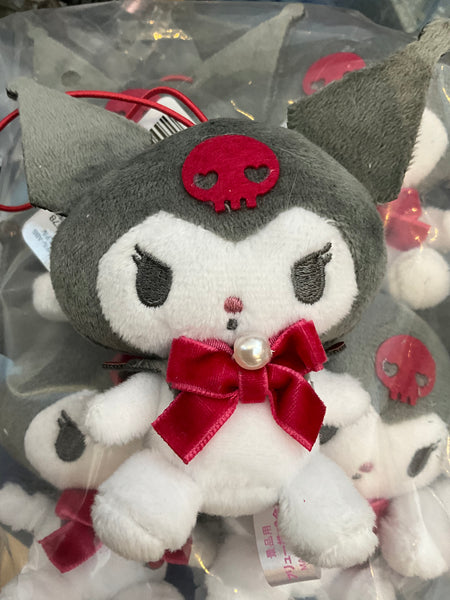 Sanrio Kuromi Red Velvet Ribbon Small Plush Keychain (In-stock)