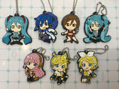 Vocaloid Hatsune Miku and Friends Rubber Keychain 7 Pieces Set (In-stock)