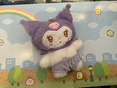 Sanrio Baby Kuromi Fluffy Small Plush Keychain (In-stock)