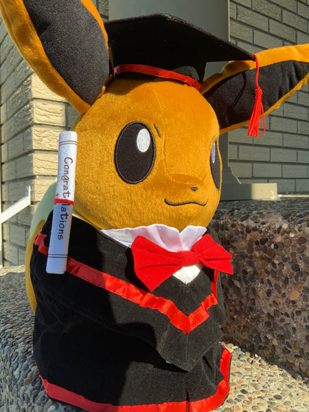 Graduation Pokemon Eevee Medium Plush