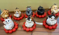 Manmaru Animal Cat Figure Keychain 8 Pieces Set (In-stock)